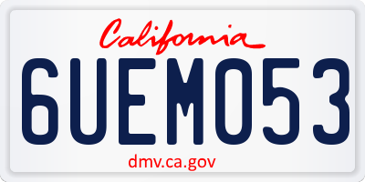 CA license plate 6UEM053