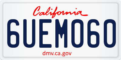 CA license plate 6UEM060