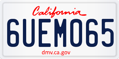 CA license plate 6UEM065