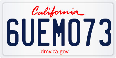 CA license plate 6UEM073
