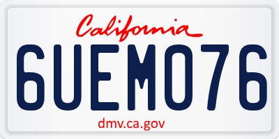 CA license plate 6UEM076