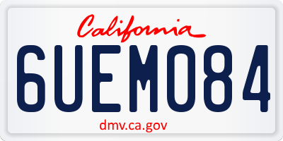 CA license plate 6UEM084