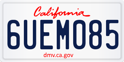 CA license plate 6UEM085