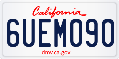 CA license plate 6UEM090
