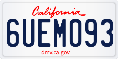 CA license plate 6UEM093