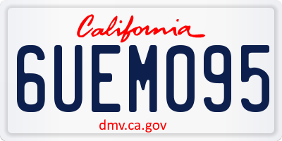CA license plate 6UEM095