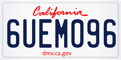 CA license plate 6UEM096