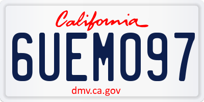 CA license plate 6UEM097