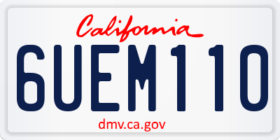CA license plate 6UEM110