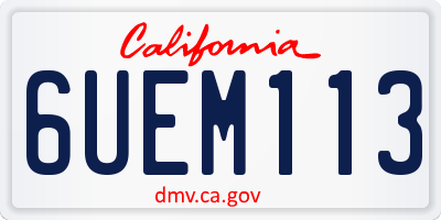 CA license plate 6UEM113