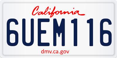 CA license plate 6UEM116