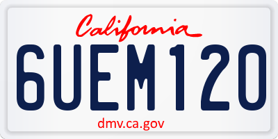CA license plate 6UEM120