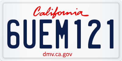 CA license plate 6UEM121