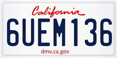 CA license plate 6UEM136