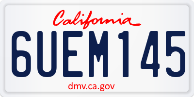 CA license plate 6UEM145