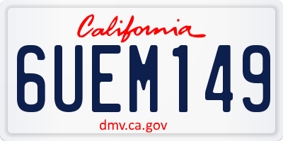 CA license plate 6UEM149