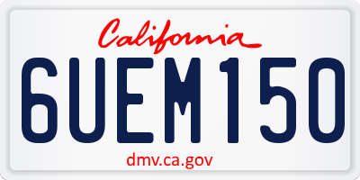 CA license plate 6UEM150