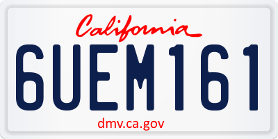 CA license plate 6UEM161
