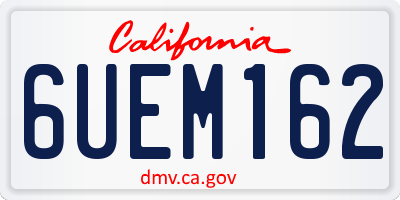 CA license plate 6UEM162