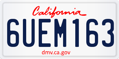 CA license plate 6UEM163