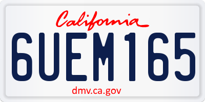 CA license plate 6UEM165
