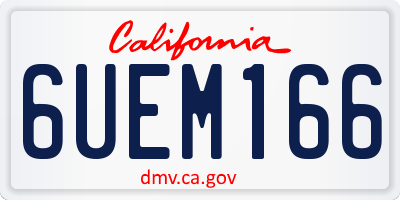 CA license plate 6UEM166