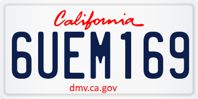 CA license plate 6UEM169