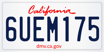 CA license plate 6UEM175