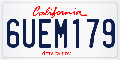 CA license plate 6UEM179