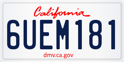 CA license plate 6UEM181
