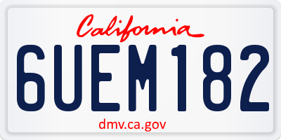 CA license plate 6UEM182