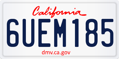 CA license plate 6UEM185