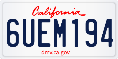 CA license plate 6UEM194