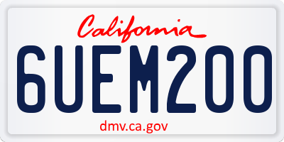 CA license plate 6UEM200