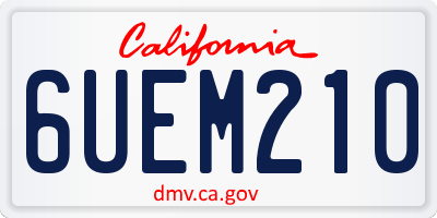 CA license plate 6UEM210