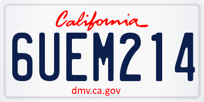 CA license plate 6UEM214