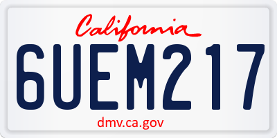 CA license plate 6UEM217