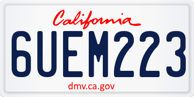 CA license plate 6UEM223