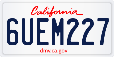 CA license plate 6UEM227