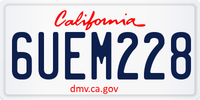 CA license plate 6UEM228
