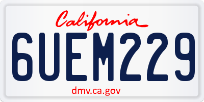 CA license plate 6UEM229