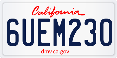 CA license plate 6UEM230