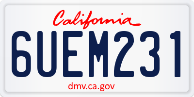 CA license plate 6UEM231