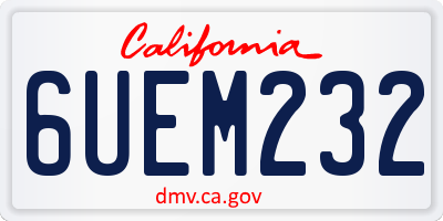 CA license plate 6UEM232