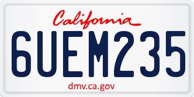 CA license plate 6UEM235