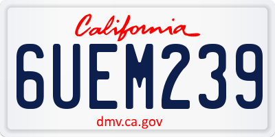 CA license plate 6UEM239