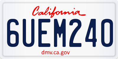 CA license plate 6UEM240