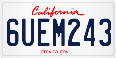 CA license plate 6UEM243
