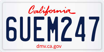 CA license plate 6UEM247