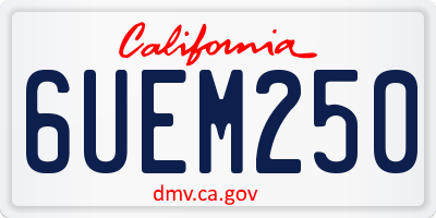 CA license plate 6UEM250